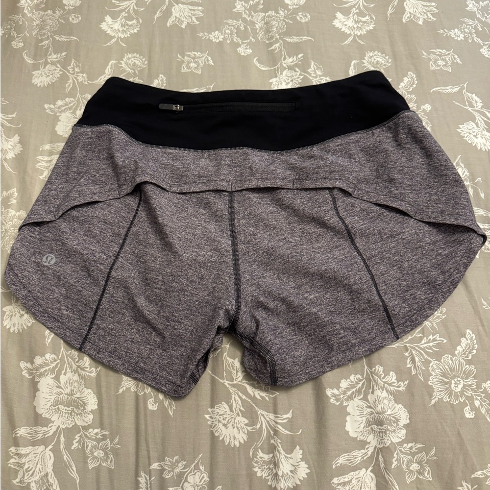 LULULEMON high rise speed up shorts 2.5 inch grey